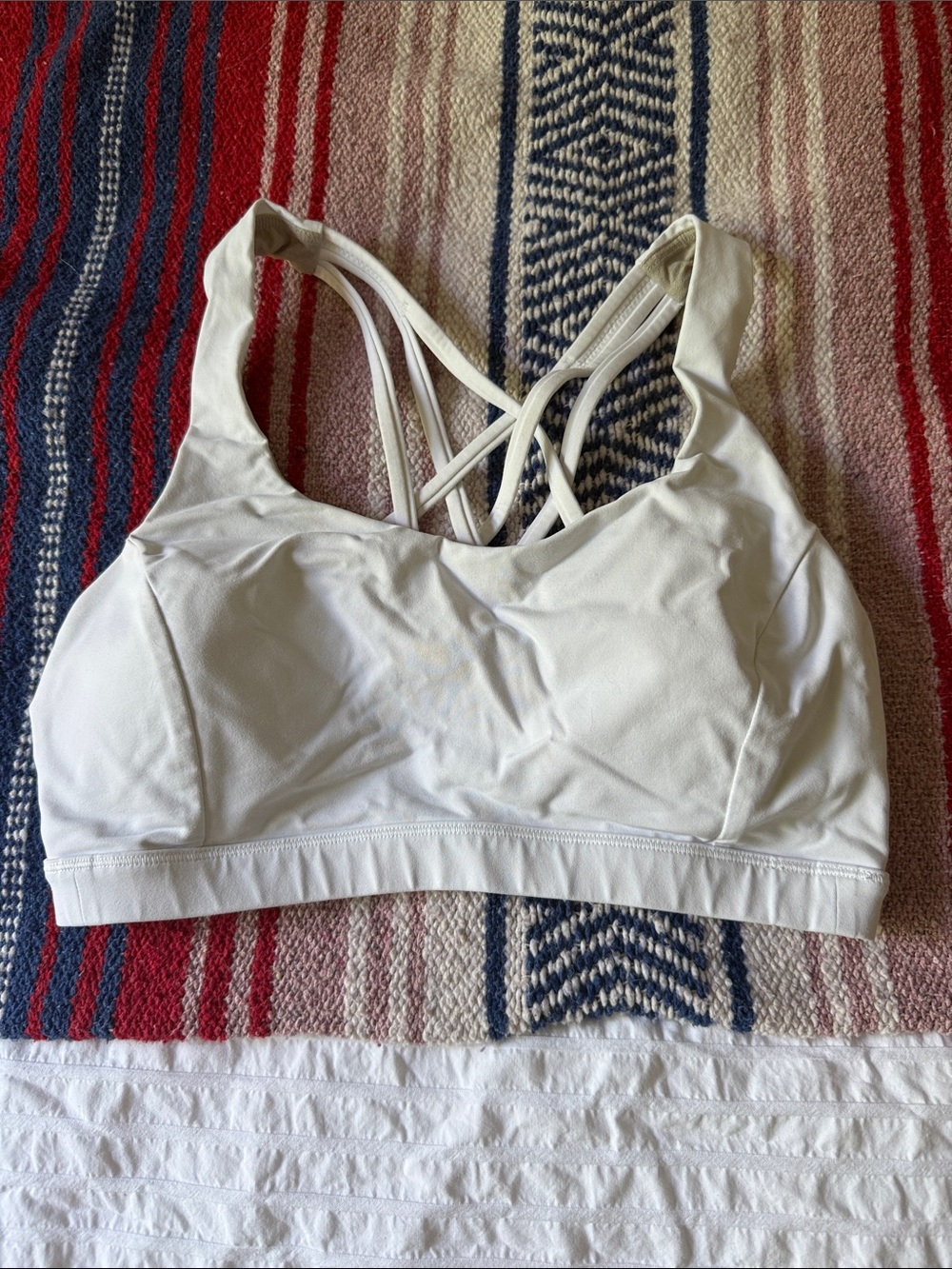 lululemon athletica White Crisscross Strappy Sports Bra